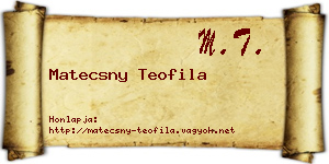 Matecsny Teofila névjegykártya